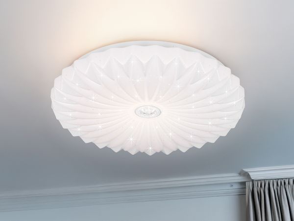 LED Deckenleuchte ATARIS flach mit Fernbedienung Weiß, Ø 38cm