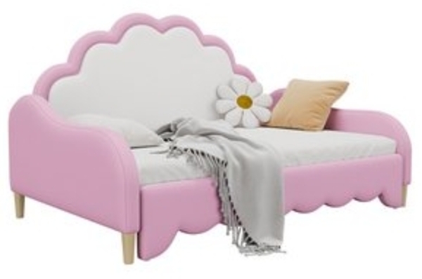 Flieks Polsterbett, LED Schlafsofa Sofabett Doppelbett 140x200cm/140x100cm mit Matratze Bild 6