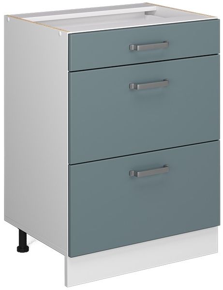 Unterschrank R-Line Blau-Grau 60 cm mit Schubladen, ohne Arbeitsplatte Vicco