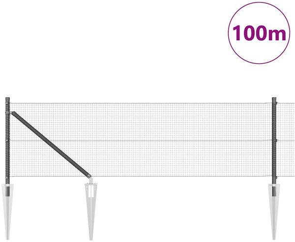 vidaXL Schweißdrahtzaun mit Spikes 100 x 0,6 m PVC-beschichteter Stahl 3352256 Bild 3