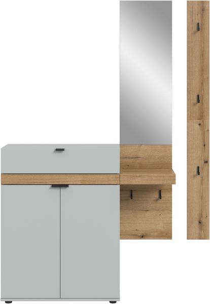 Garderobenkombination B/H/T: 148x194x37 cm in grau Nachbildung und Evoke Oak Nachbildung Bild 2