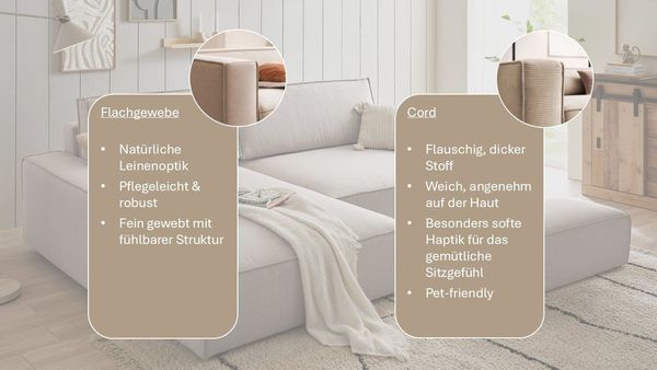 Home affaire Ecksofa NEU: SHERWOOD XXL 284, Big-Sofa L-Form, tiefe Sitzfläche 95 cm, Cord, Recamiere rechts/links, als Schlafsofa stellbar, Cord u. Leinenoptik