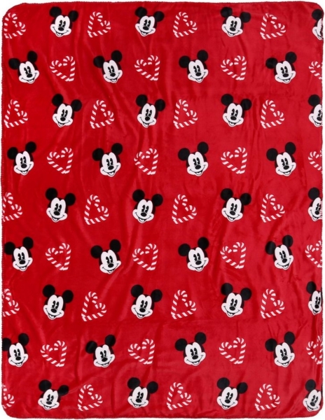 Wolldecke Mickey Maus Disney Weihnachtsdecke/Bettdecke rot 120x150cm, Sarcia. eu