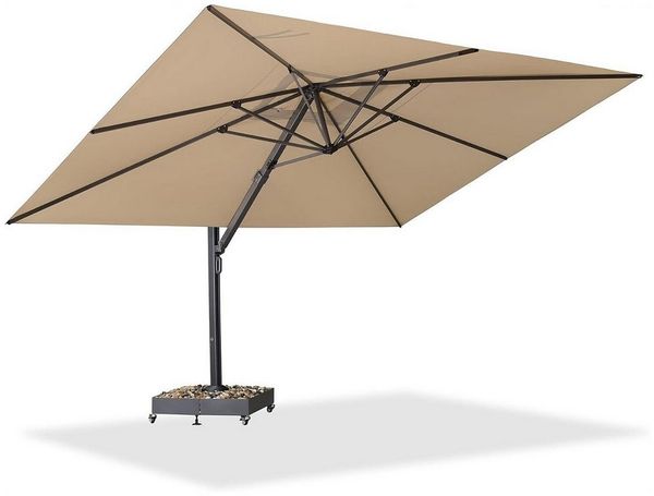 PURPLE LEAF Ampelschirm Rechteckiger Aluminium Terrassenschirm,Groß Ampelschirm, LxB: 450,00x350,00 cm, Rechteckig Maße:350x450 cm, 360° drehbar