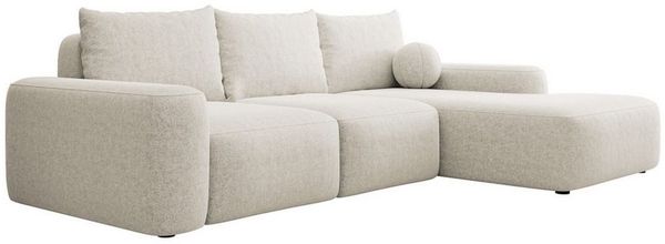 Selsey Ecksofa CARNOS, mit Schlaffunktion, Bettkasten, Chenille-Bezug, Ballkissen