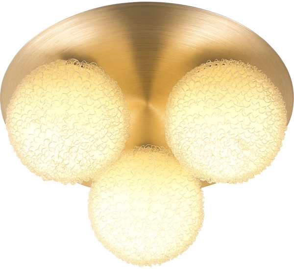 LED Deckenleuchte, Aluminium, Glas, 3 flammig, D 32cm