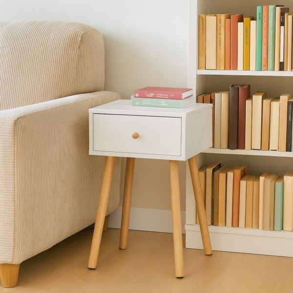 Nachttisch Marmoroptik & Holzbeine 10051175_303 Bild 3