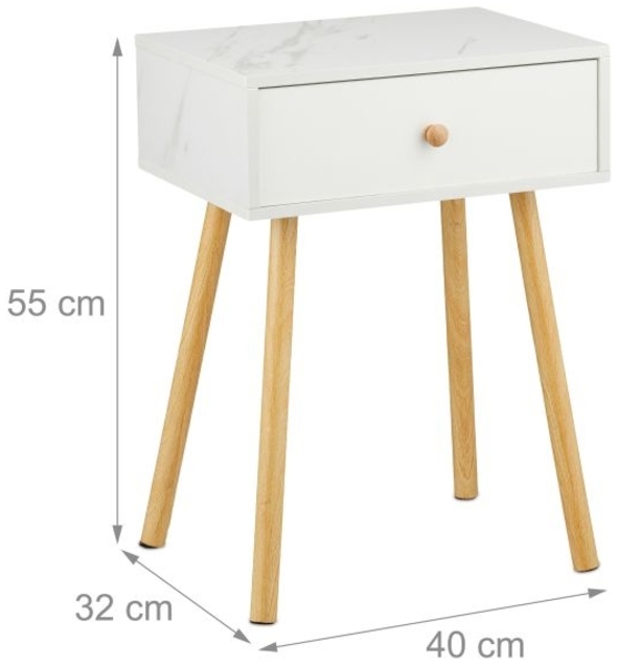 Nachttisch Marmoroptik & Holzbeine 10051175_303 Bild 4