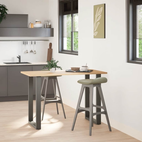 vidaXL Bartischbeine U-Form 2 Stk. Anthrazit 60x(90-91) cm Stahl 4013226