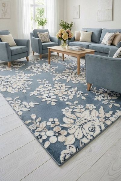Eurofirany Teppich IMPRESIVE, rechteckig, Höhe: 10 mm, weicher Teppich im Landhausstil mit Hoch-Tief-Struktur