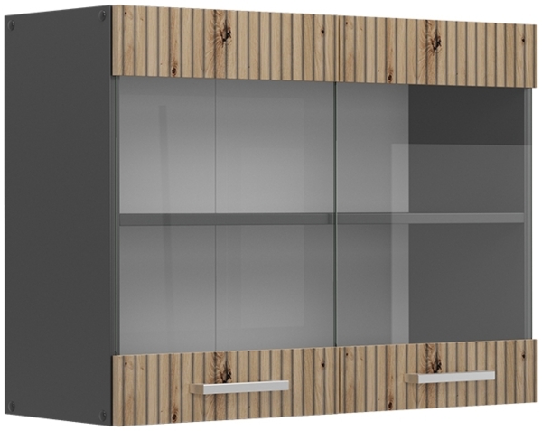 Küchenglasschrank R-Line Artisan-Eiche 80 cm Vicco