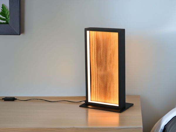 LED Tischleuchte KALEA aus Naturholz dimmbar, Höhe 30cm