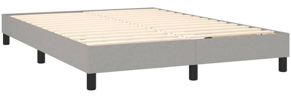 vidaXL Boxspringbett mit Matratze Hellgrau 140x200 cm Stoff 3140377 Bild 4