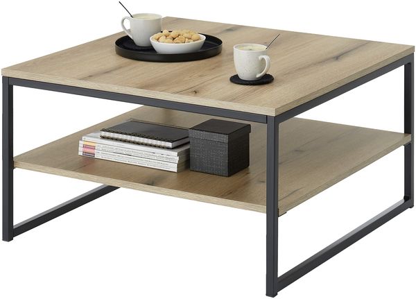 Couchtisch >Cube< in Evoke Eiche Dekor, schwarz - 75x40x75cm (BxHxT)