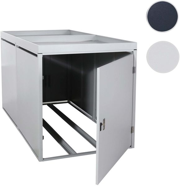 Mendler 2er-Fahrradgarage mit Pflanzkasten HWC-L56b, abschließbar verzinkter Stahl Anthrazit, 125 x 113 x 208cm Bild 10