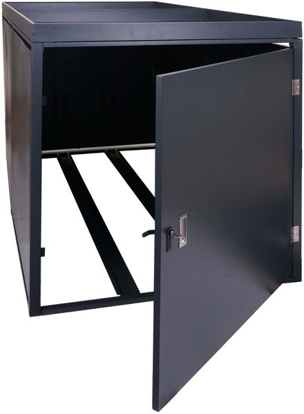 Mendler 2er-Fahrradgarage mit Pflanzkasten HWC-L56b, abschließbar verzinkter Stahl Anthrazit, 125 x 113 x 208cm Bild 9