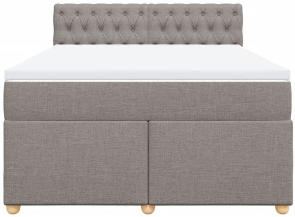 vidaXL Boxspringbett mit Matratze Taupe 160x200 cm Stoff 3289042 Bild 6