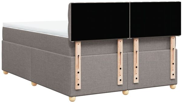 vidaXL Boxspringbett mit Matratze Taupe 160x200 cm Stoff 3289042 Bild 8