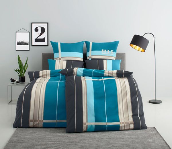 OTTO home Bettwäsche Golfi in Gr. 135x200 oder 155x220 cm, Linon, 2 teilig, sportliche Streifen Bettwäsche aus Baumwolle, Marke H.I.S by OTTO home