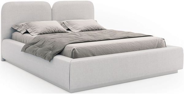 Selsey 'Comoves' Polsterbett 160x200 mit Chenillebezug und LED, Hellgrau