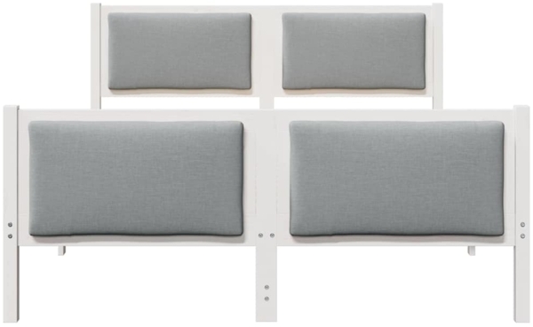 vidaXL Bettrahmen mit Kopfteil Hellgrau 135 x 190 cm Stoff 878343 Bild 4