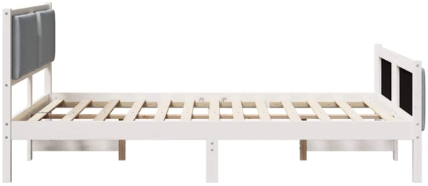 vidaXL Bettrahmen mit Kopfteil Hellgrau 135 x 190 cm Stoff 878343 Bild 5