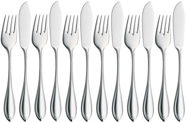 WMF Premiere Fischbesteck-Set, 12-teilig, Cromargan protect® 3201112838