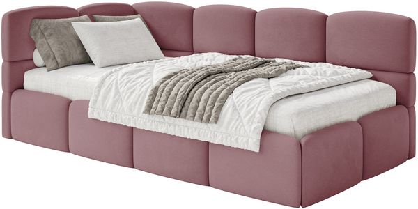 Selsey 'Cloudy' Jugendbett 90x200 mit Matratze, Kopfteil links, Rosa