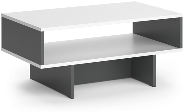 Couchtisch Josef Weiß/Anthrazit 80 x 46.2 cm mit 1 Regal Vicco