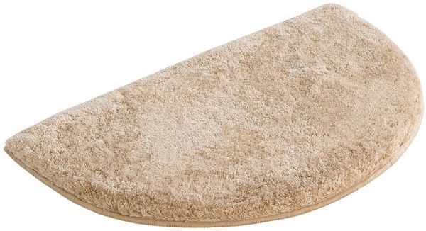 Grund Badematte Melos, Badvorleger, Badezimmer Teppich, sehr weich, Höhe 27 mm, rutschhemmend beschichtet, fußbodenheizungsgeeignet, Kunstfaser, halbrund, melierte Optik, sehr weicher Flor, Melange-Effekt, Made in Europe