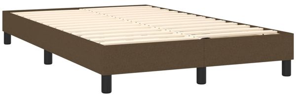 vidaXL Boxspringbett mit Matratze, Stoff, Dunkelbraun, 120x200 cm, H2 Bild 4