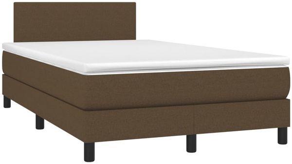 vidaXL Boxspringbett mit Matratze, Stoff, Dunkelbraun, 120x200 cm, H2 Bild 3