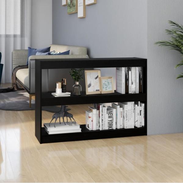 vidaXL Bücherregal Raumteiler Schwarz 100 x 30 x 71,5 cm Massivholz Kiefer 808212