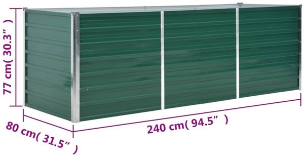 vidaXL Garten-Hochbeet Verzinkter Stahl 240x80x77 cm Grün 44841 Bild 7