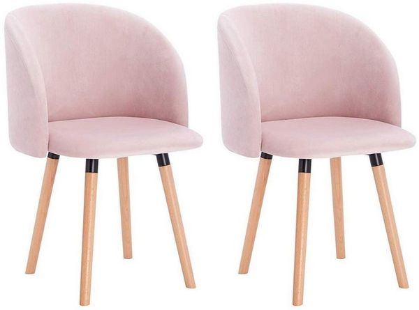 Esszimmerstühle aus Samt Modell Ann rosa
