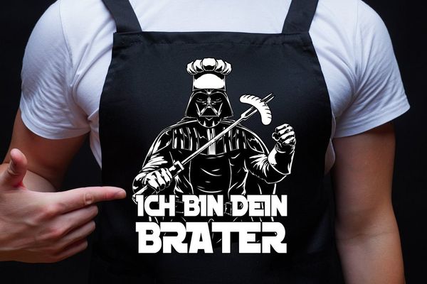 Youth Designz Grillschürze Herren ICH BIN DEIN BRATER Schürze Männer Grillschürze, mit lustigem Spruch Aufdruck