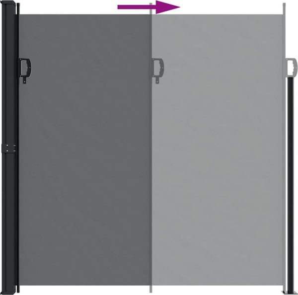 vidaXL Seitenmarkise Ausziehbar Schwarz 200x600 cm 4004549 Bild 5
