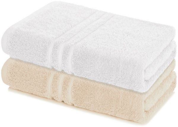 Lavea Badetuch Elena 2er Set Badetücher 100x150 cm, Duschtuch, 500 g/m² Frottier, weich & saugstark, pflegeleicht