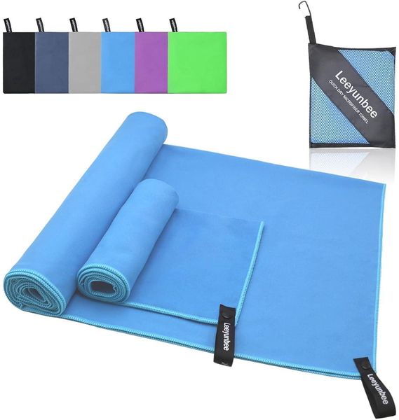 Mikrofaser Handtuch Set Badetuch Groß Klein 160x80cm 80x40cm Blau