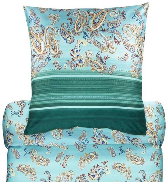 Bettwäsche Bassetti Mako Satin Tosca V1 smaragdgrün mint 135x200