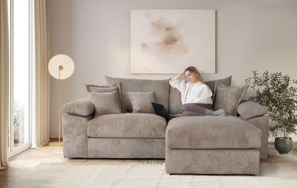 Home affaire Ecksofa Soft&Cosy XL L-Form, B: 246 cm - OTTO. Verlässliche Qualität, Mega-Sofa, Cord oder Chenille-Struktur, mit Federkern & 4 Zierkissen