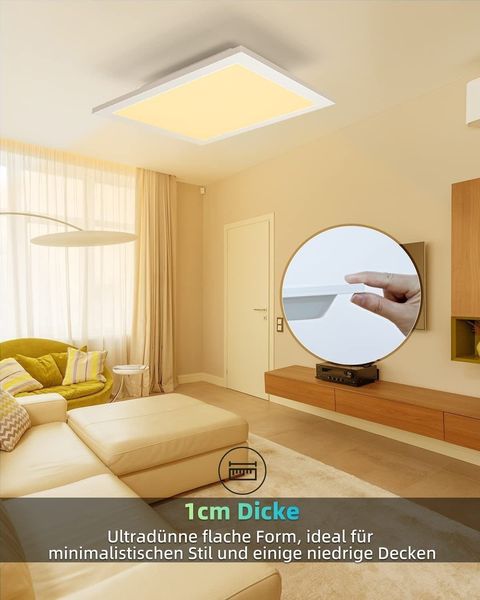 ZMH LED Panel Deckenleuchte Wohnzimmer 60*60CM 40W flach 3000K