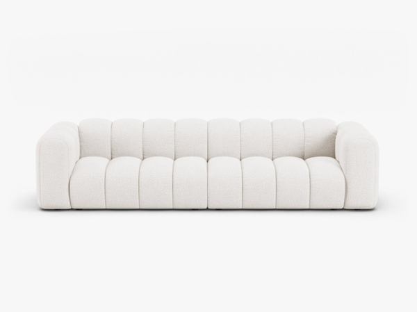 Micadoni Modulares Sofa Lupine 4-Sitzer Boucle Baloo Weiß