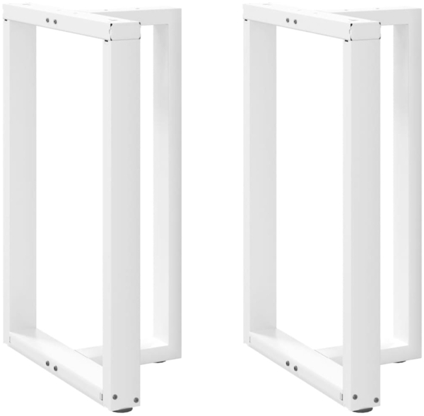 vidaXL Bartischbeine T-Form 2 Stk. Weiß 60x35x(90-91) cm Stahl 4013081