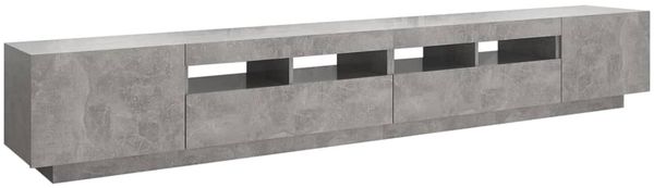 vidaXL TV-Schrank mit LED-Leuchten Betongrau 260x35x40 cm 3081919