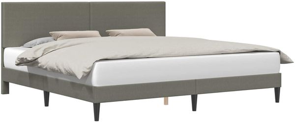 vidaXL Bettrahmen mit Kopfteil Hellgrau 180 x 200 cm Cordstoff 42027740 Bild 2
