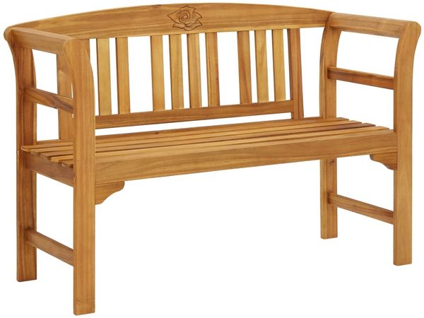 vidaXL Gartenbank, Massivholz Akazie natur, 114 x 46 x 82 cm