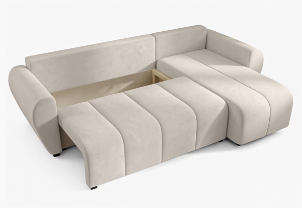 AX LIVING Eckcouch mit Schlaffunktion Malatya L Mini Ecksofa Beige R Bild 4
