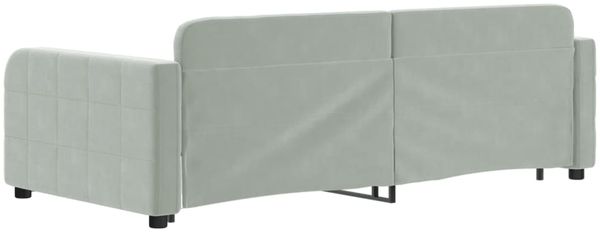 vidaXL Tagesbett Ausziehbar Hellgrau 90x190 cm Samt 3196942 Bild 5