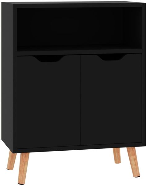 Sideboard, Kommode Hochglanz-Schwarz 60x30x72 cm Holzwerkstoff j1763p